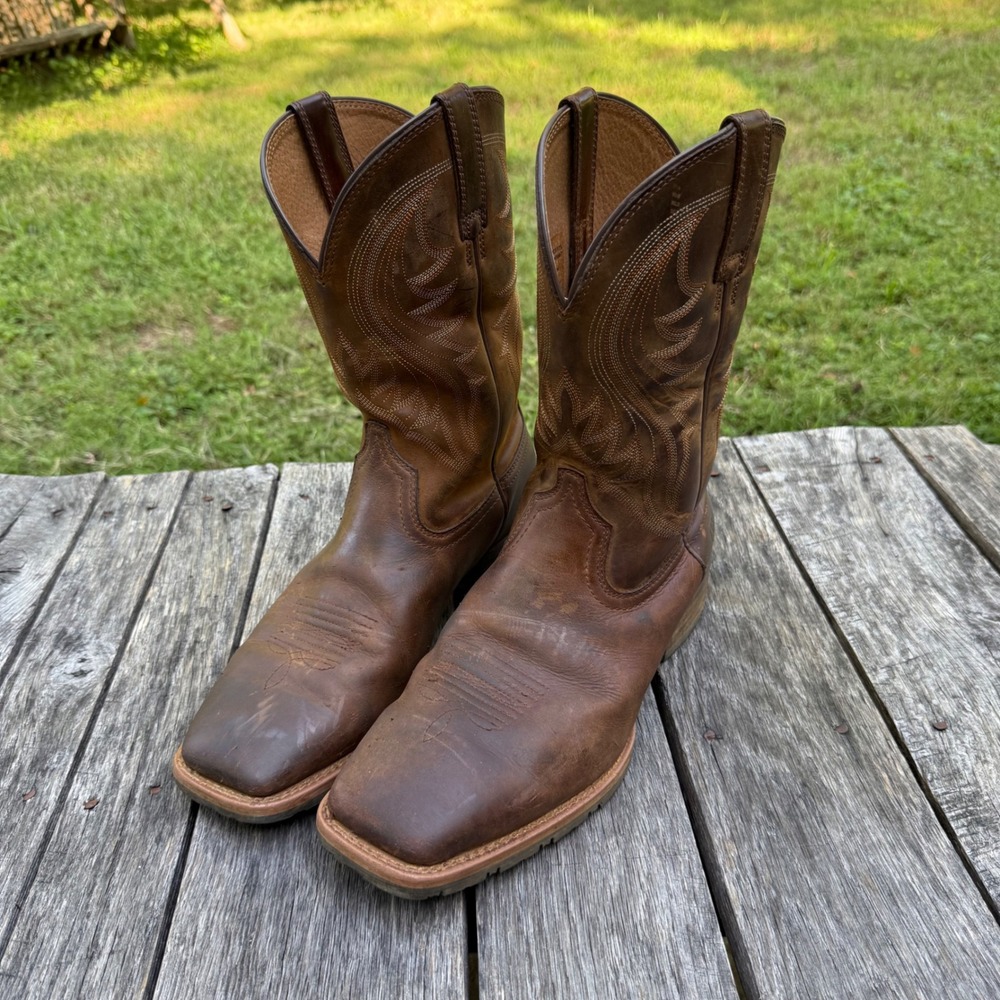 Ariat Mens Sport Western Brown Leather Square Toe Cowboy Boots 10023175 10.5 D